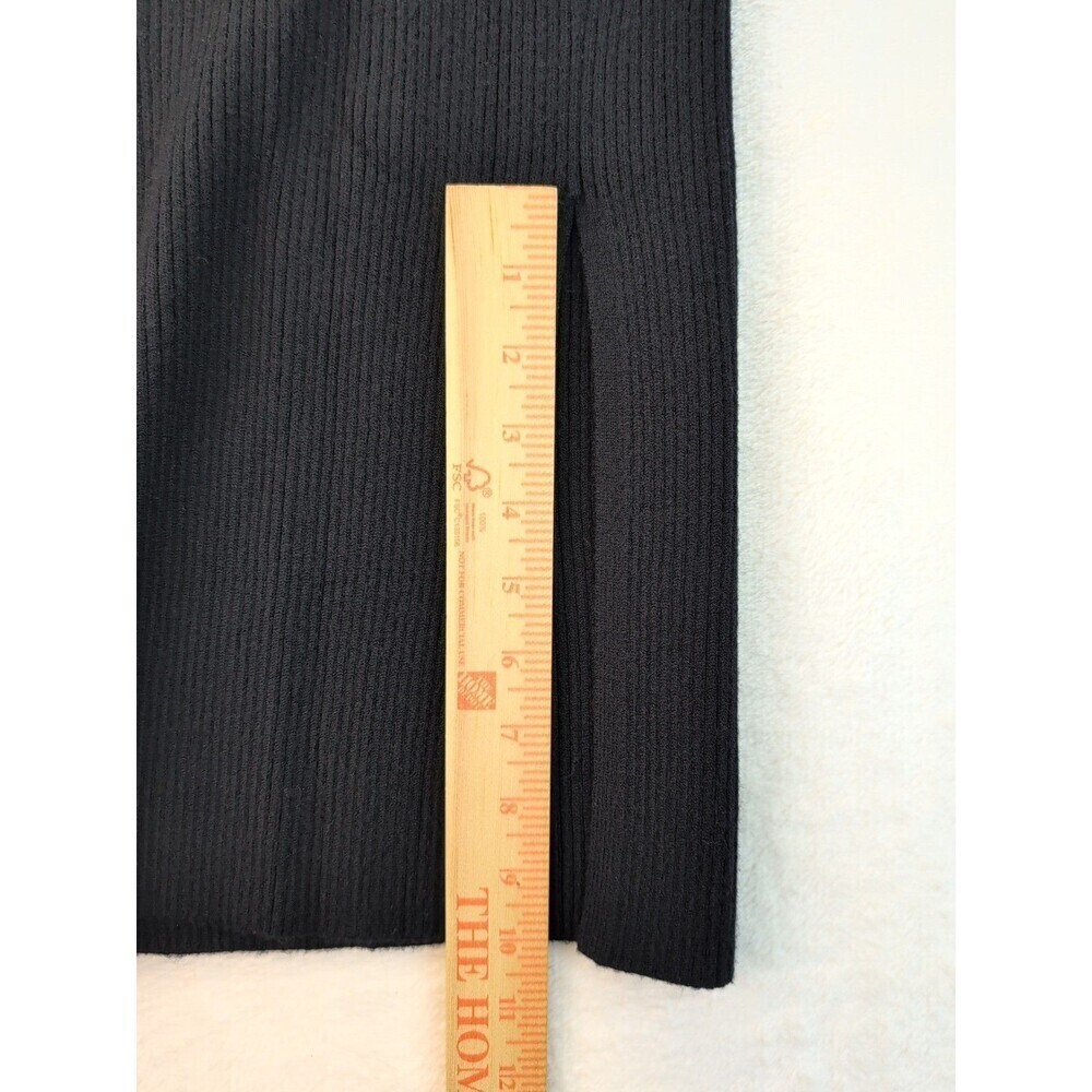 Abercrombie & Fitch Skirt Women's Medium Black Ribbed Maxi 22" Slits - Picture 7 of 12